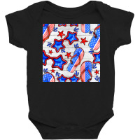 4th Of July Flip Flops Seamless Pattern Baby Bodysuit | Artistshot