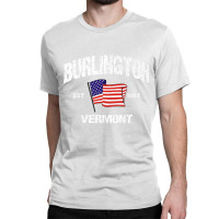 Burlington Vermont Vt Usa Stars & Stripes Vintage Style Premium Classic T-shirt | Artistshot