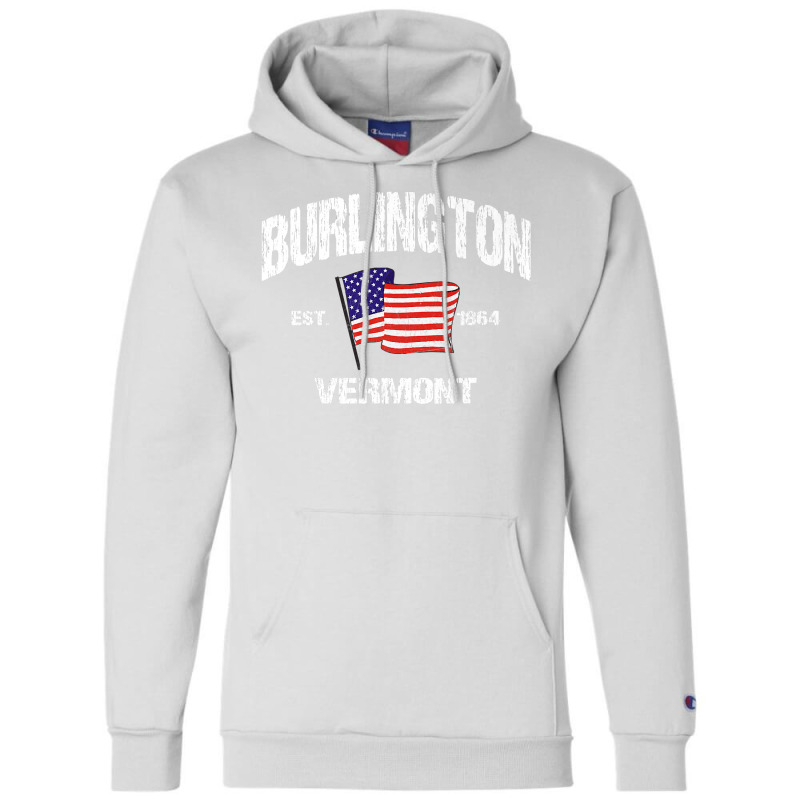 Burlington Vermont Vt Usa Stars & Stripes Vintage Style Premium Champion Hoodie | Artistshot