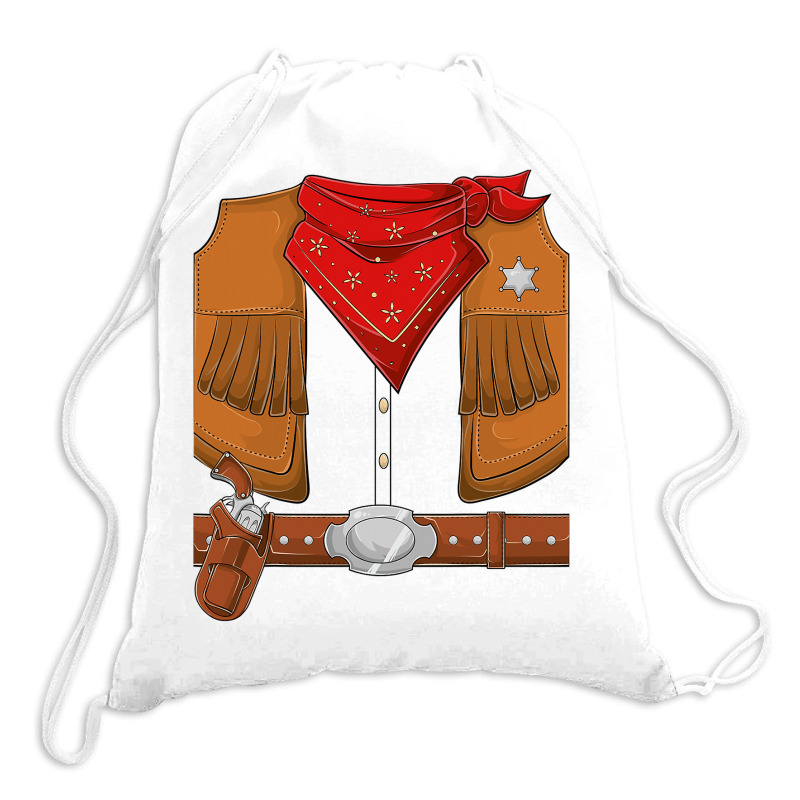 Cowboy Halloween Costume Men Women Kids Cowboy Sherif T Shirt Drawstring Bags | Artistshot