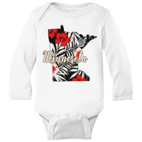 Minnesota Map Long Sleeve Baby Bodysuit | Artistshot