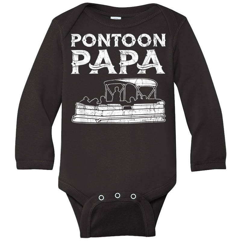 Pontoon Papa. Pontoon Boating T Shirt Long Sleeve Baby Bodysuit | Artistshot