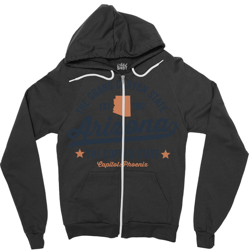 Arizona Vintage Sports Design Copper State Long Sleeve T Shirt Zipper Hoodie | Artistshot