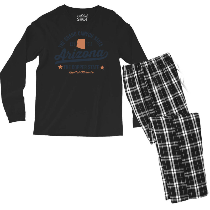 Arizona Vintage Sports Design Copper State Long Sleeve T Shirt Men's Long Sleeve Pajama Set | Artistshot