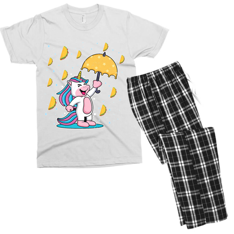 Cinco De Mayo Tee Raining Tacos Unicorn Lover Umbrella Premium Men's T-shirt Pajama Set | Artistshot