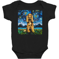 Cocker Spaniel T  Shirt Golden Cocker Spaniel Night T  Shirt Baby Bodysuit | Artistshot