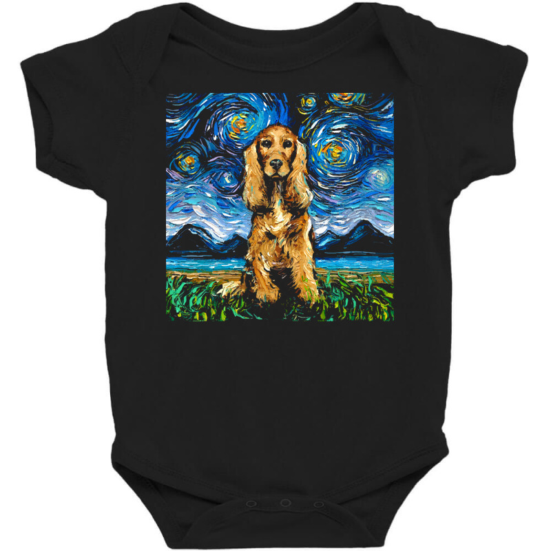 Cocker Spaniel T  Shirt Golden Cocker Spaniel Night T  Shirt Baby Bodysuit by jaylinconsidine282 | Artistshot