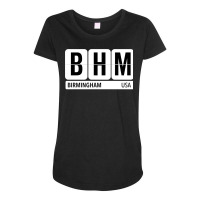 Bhm Birmingham Alabama Usa Travel Souvenir Black Text Pullover Hoodie Maternity Scoop Neck T-shirt | Artistshot