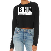 Bhm Birmingham Alabama Usa Travel Souvenir Black Text Pullover Hoodie Cropped Sweater | Artistshot