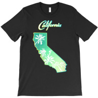 Womens California Map, Palm Trees View From Below In Los Angeles V Nec T-shirt | Artistshot