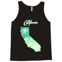 Womens California Map, Palm Trees View From Below In Los Angeles V Nec Tank Top | Artistshot