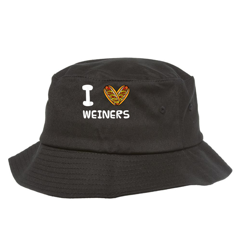 I Love Weiners Hotdogs Frankfurter Wiener Frank Sausage Bun T Shirt Bucket Hat by alaizws | Artistshot