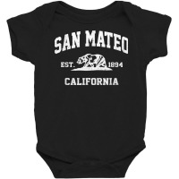 San Mateo California Ca Vintage State Athletic Style T Shirt Baby Bodysuit | Artistshot