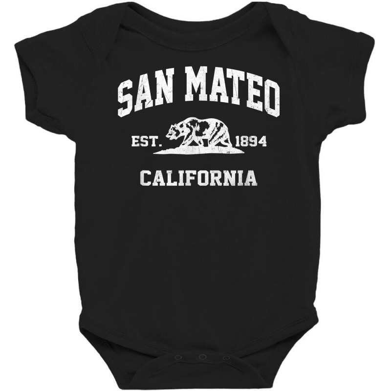 San Mateo California Ca Vintage State Athletic Style T Shirt Baby Bodysuit by mikidicosmo | Artistshot