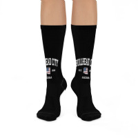 Bullhead City Arizona Az Vintage American Flag Sports Design Sweatshir Crew Socks | Artistshot