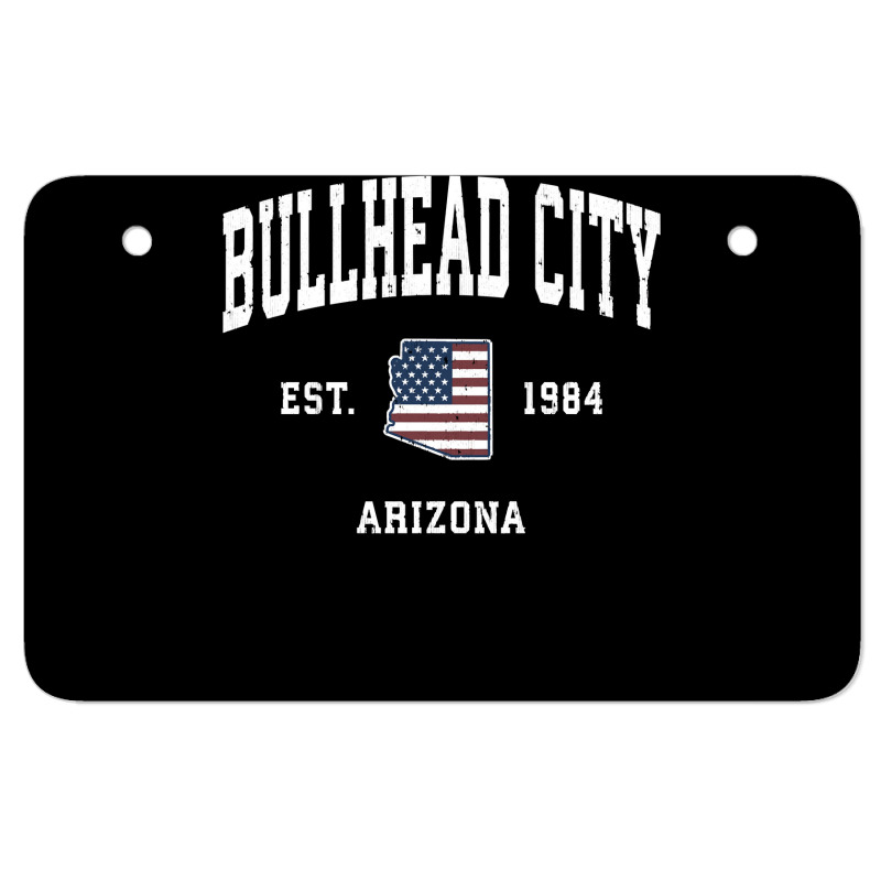 Bullhead City Arizona Az Vintage American Flag Sports Design Sweatshir Atv License Plate | Artistshot