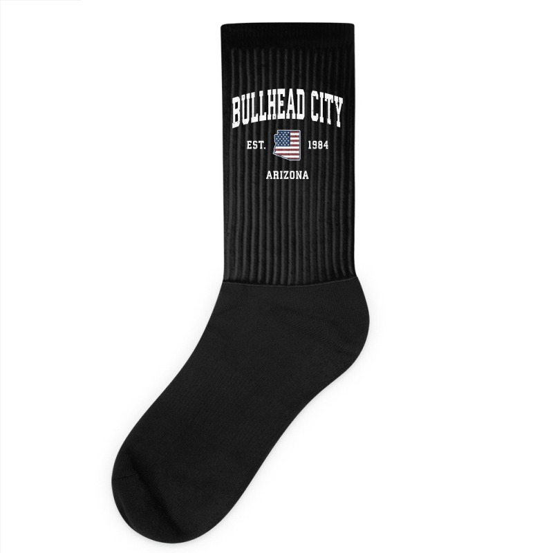 Bullhead City Arizona Az Vintage American Flag Sports Design Sweatshir Socks | Artistshot