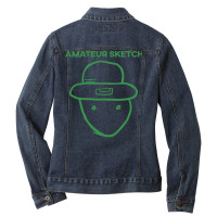 Amateur Leprechaun Sketch Mobile Alabama St Patrick's Day Pullover Hoo Ladies Denim Jacket | Artistshot