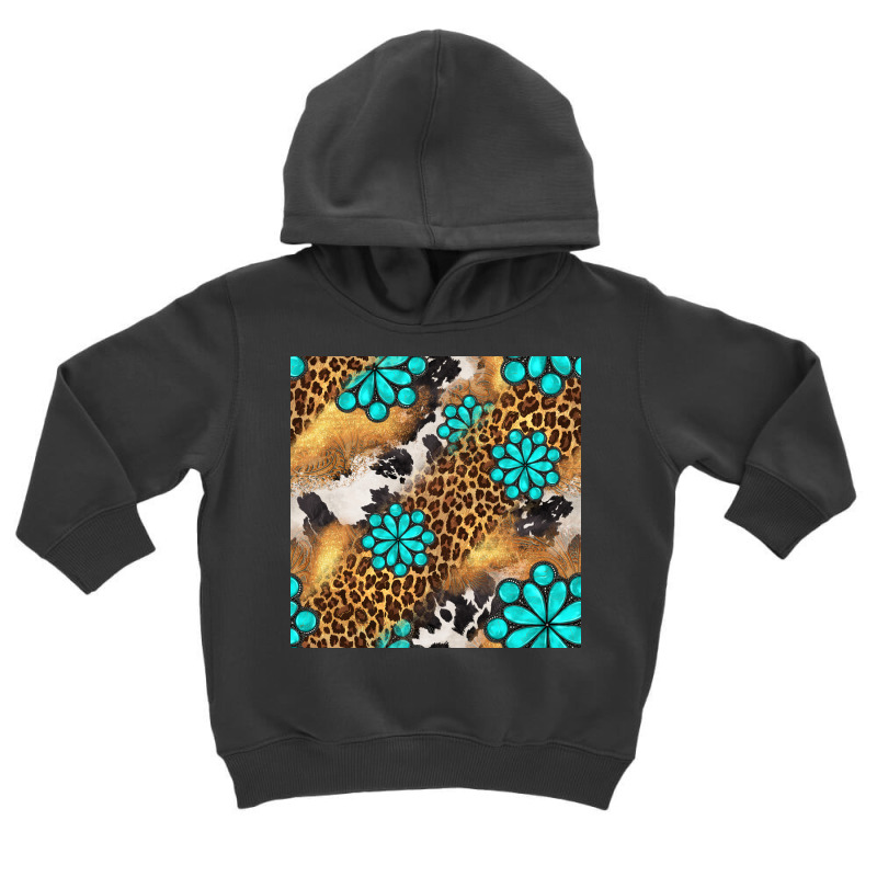 Western Turquoise Gemstone Seamless Pattern Toddler Hoodie | Artistshot