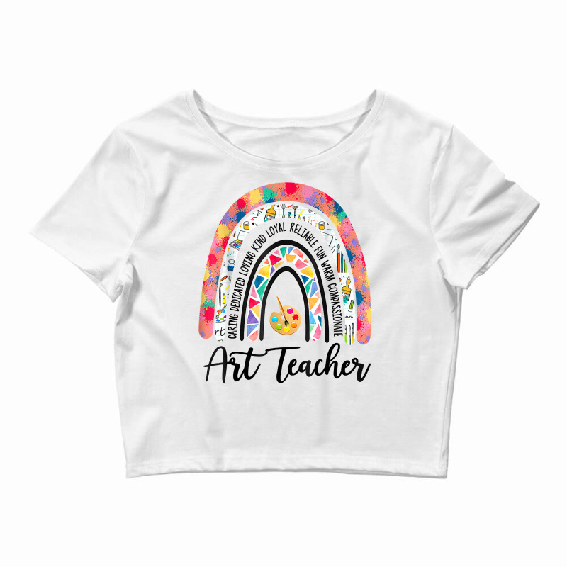 Art Teacher Boho Rainbow Caring Dedicated Loving Vintage T Shirt Crop Top by roussoevjaapg6u | Artistshot