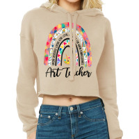 Art Teacher Boho Rainbow Caring Dedicated Loving Vintage T Shirt Cropped Hoodie | Artistshot