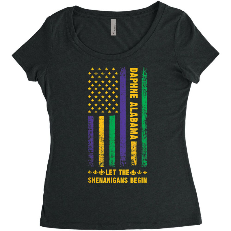 Mardi Gras Daphne Alabama Fleur De Lis American Flag T Shirt Women's Triblend Scoop T-shirt by nayarilorenzi | Artistshot