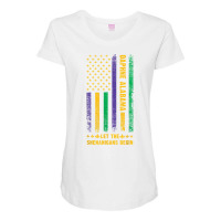 Mardi Gras Daphne Alabama Fleur De Lis American Flag T Shirt Maternity Scoop Neck T-shirt | Artistshot