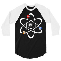 Billiards Pool Hall Sport T Shirt Pocket Atom Science Nerd 3/4 Sleeve Shirt | Artistshot