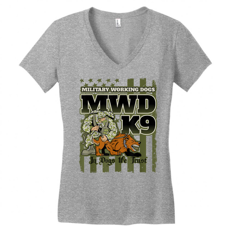 Military Working Dogs K9 Unit Shirt Women's V-Neck T-Shirt by adrienskradski | Artistshot