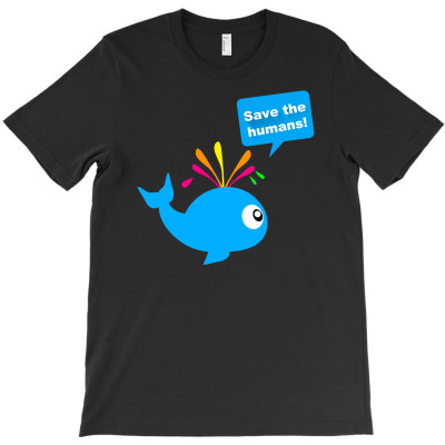 Save The Humans Whale T-shirt Designed By Sani Santika
