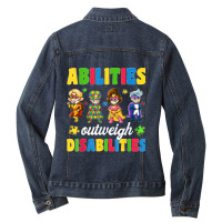 Boys Toddler Autism Shirts, Abilities Outweigh Disabilities Ladies Denim Jacket | Artistshot