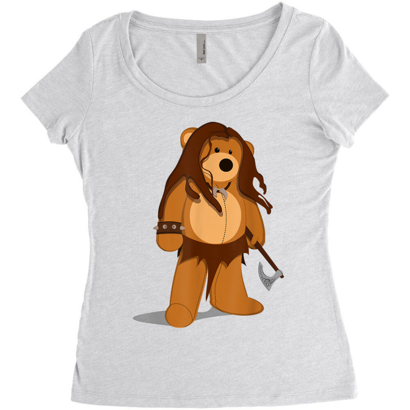 Funny Teddy The Barbarian Stuffed Bear Cartoon Women's Triblend Scoop T-shirt by PhoebeHaggett | Artistshot