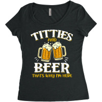 Funny Titties And Beer Drinking Oktoberfest Gift T Shirt Women's Triblend Scoop T-shirt | Artistshot