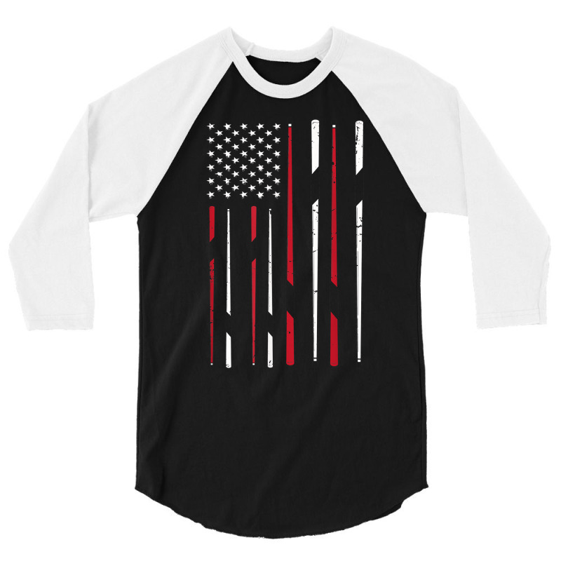 Billiards Usa Flag Snooker Cue Billiards Gift Snooker T Shirt 3/4 Sleeve Shirt | Artistshot