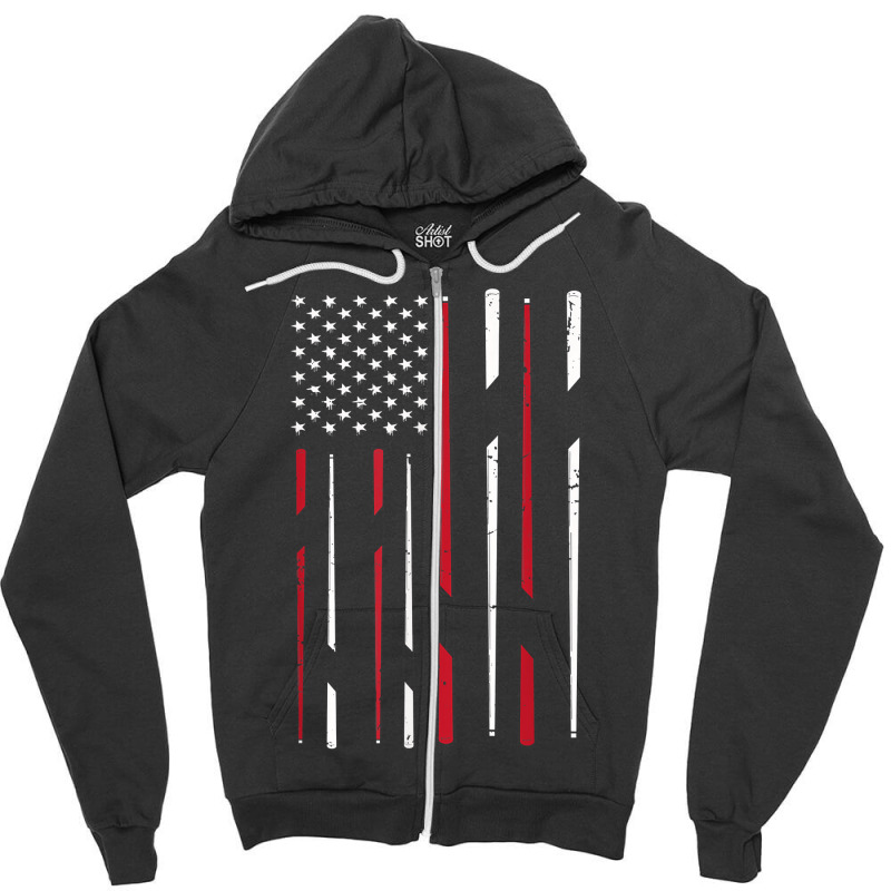 Billiards Usa Flag Snooker Cue Billiards Gift Snooker T Shirt Zipper Hoodie | Artistshot