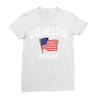 Galveston Texas Tx Usa Stars & Stripes Vintage Style Ladies Fitted T-shirt | Artistshot