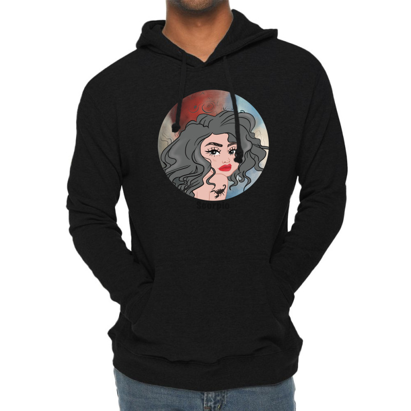 Scorpio Zodiac Lightweight Hoodie by wolfieDesign | Artistshot