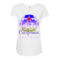 Vintage California Republic Beach Sunset Retro Palm Trees T Shirt Maternity Scoop Neck T-shirt | Artistshot