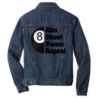 Funny Billiards Long Sleeve T Shirt For 8 Ball Pool Player Men Denim Jacket | Artistshot