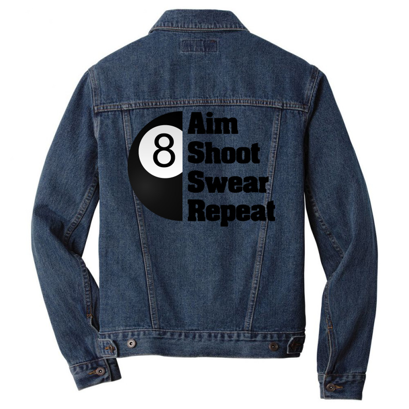 Funny Billiards Long Sleeve T Shirt For 8 Ball Pool Player Men Denim Jacket | Artistshot