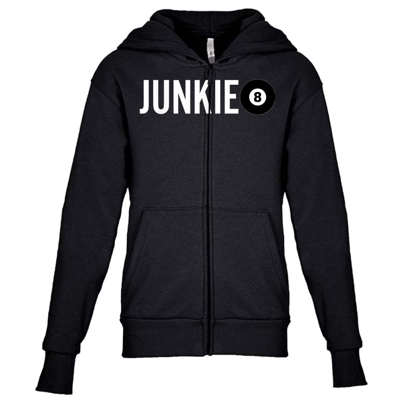 Funny Billiards Player Design For Eight Ball Junkies T Shirt Youth Zipper Hoodie | Artistshot