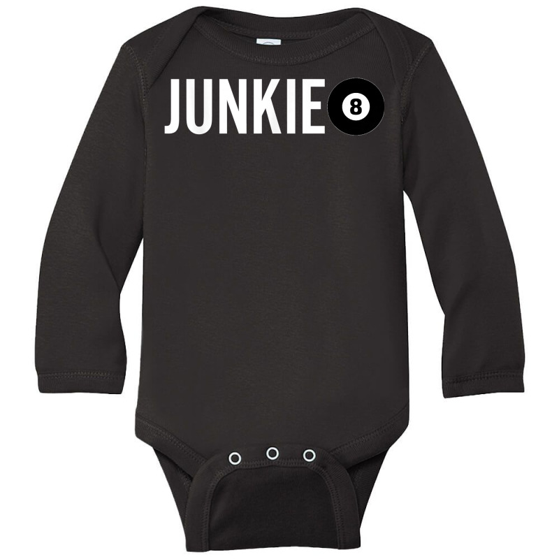 Funny Billiards Player Design For Eight Ball Junkies T Shirt Long Sleeve Baby Bodysuit | Artistshot