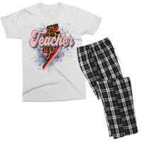 Leopard Teacher Shirt Teacher Lightning Bolt Back To School T Shirt Men's T-shirt Pajama Set | Artistshot