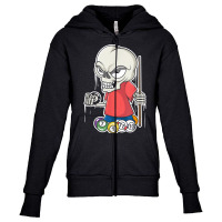 Funny Billiards Skull I Snooker Balls Pool Player Gifts T Shirt Youth Zipper Hoodie | Artistshot