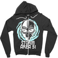 Storm Area 51 Alien For Dark Zipper Hoodie | Artistshot