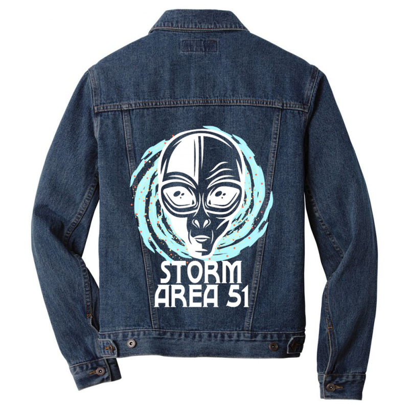 Storm Area 51 Alien For Dark Men Denim Jacket | Artistshot