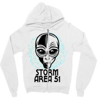 Storm Area 51 Alien For Light Zipper Hoodie | Artistshot