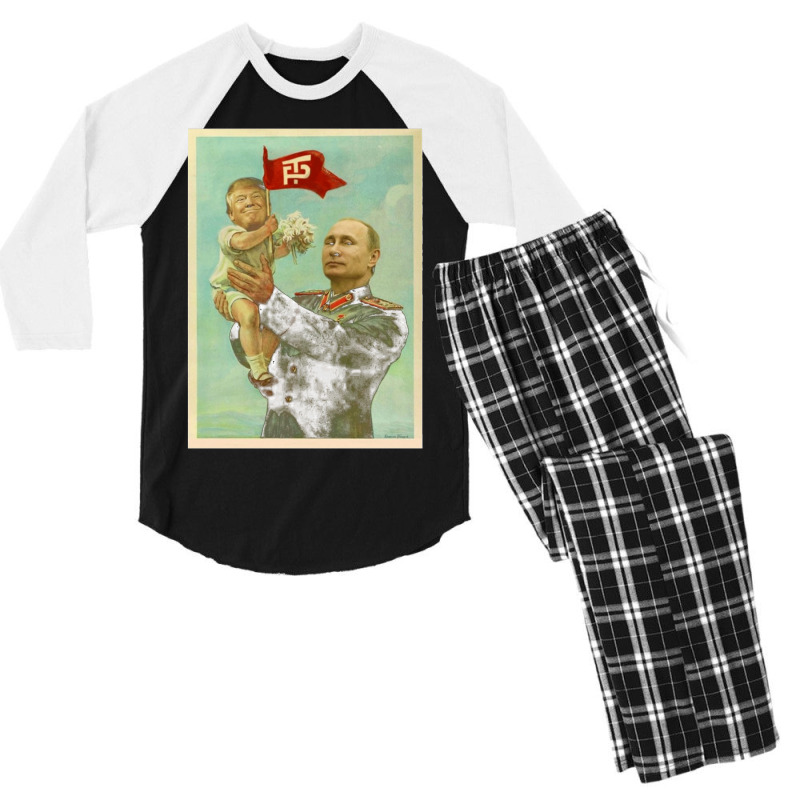 Baby Trump With Putin Men's 3/4 Sleeve Pajama Set | Artistshot