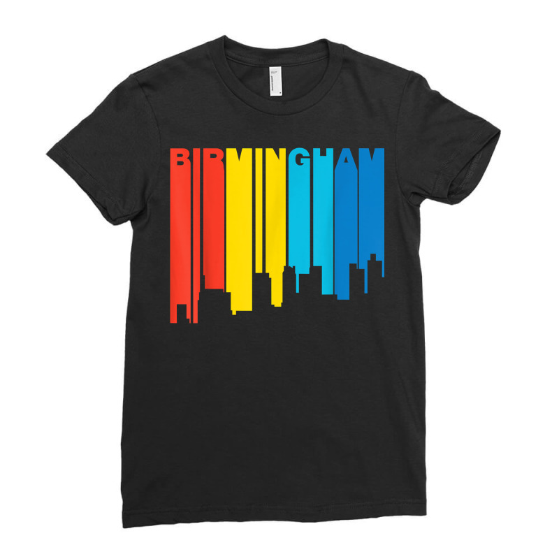 Retro 1970's Style Birmingham Alabama Skyline T Shirt Ladies Fitted T-Shirt by juleakuehneman | Artistshot