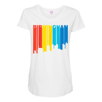 Retro 1970's Style Birmingham Alabama Skyline T Shirt Maternity Scoop Neck T-shirt | Artistshot